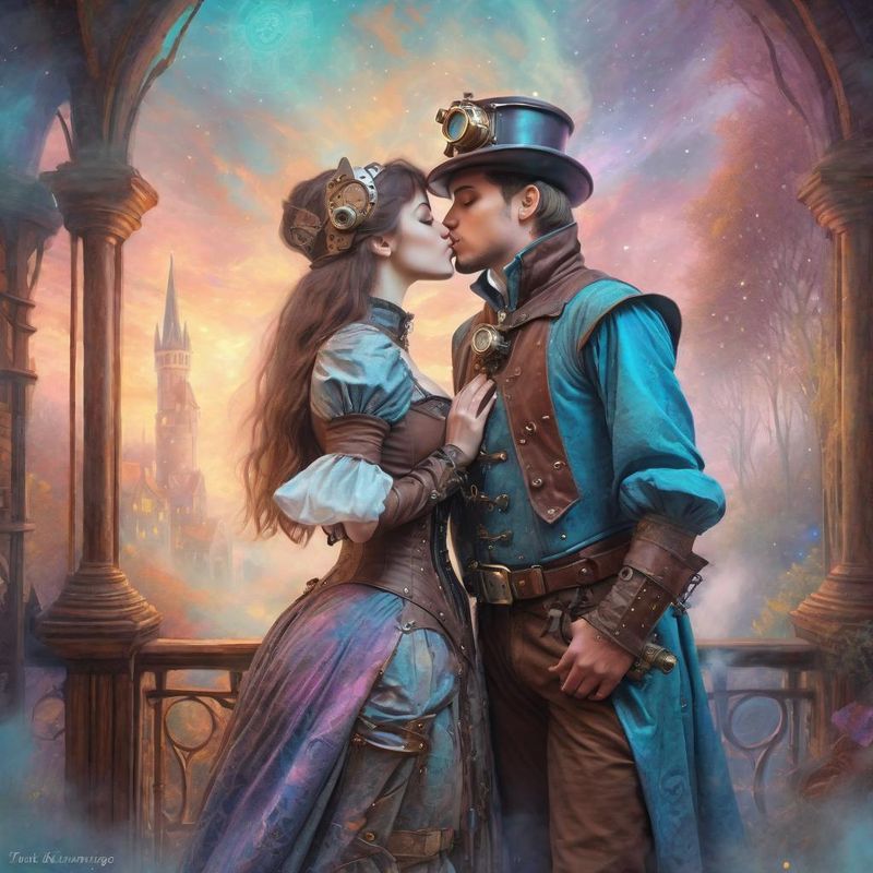 Young Couple standing in medieval Clothes in a Steampunk Fantasy World 3.jpg