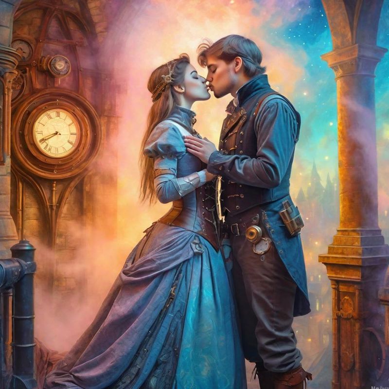 Young Couple standing in medieval Clothes in a Steampunk Fantasy World 1.jpg