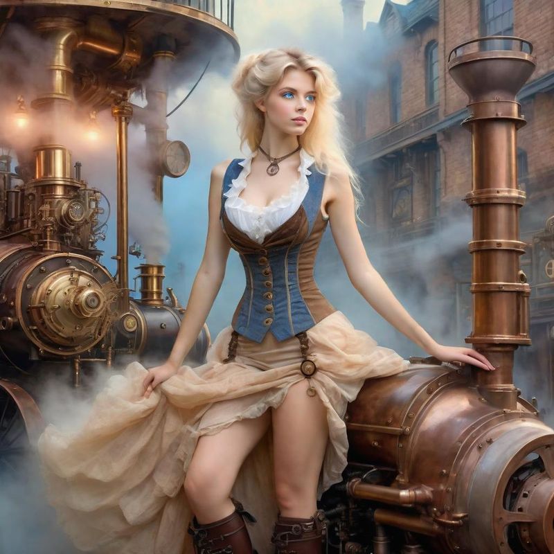 Sensual Young Women in Belle Epoque clothes in a Steampunk world 07.jpg