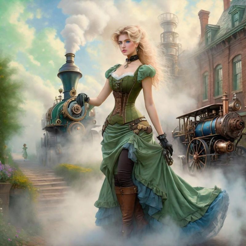 Sensual Young Women in Belle Epoque clothes in a Steampunk world 09.jpg