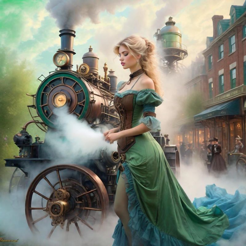 Sensual Young Women in Belle Epoque clothes in a Steampunk world 11.jpg