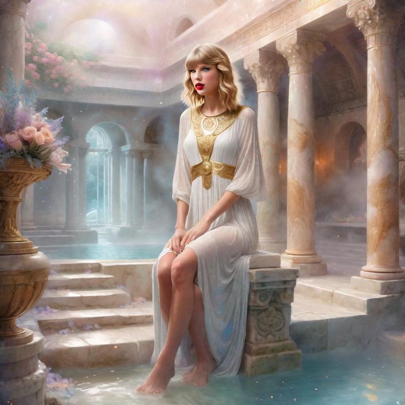 Taylor Swift in tunic in a Roman Bathhouse 2.jpg