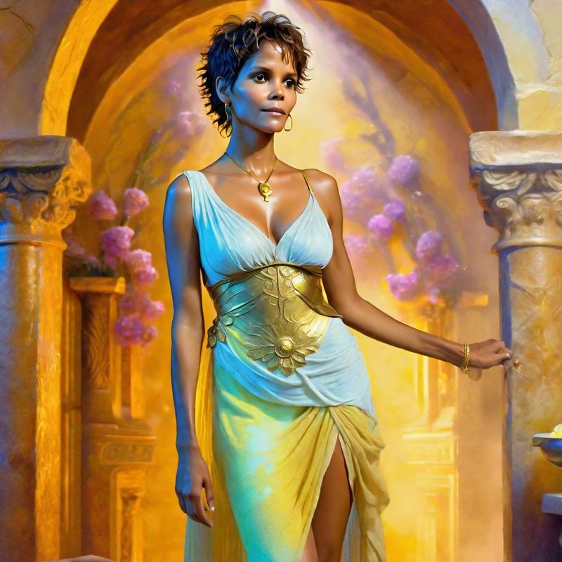 Halle Berry in tunic in a Roman Bathhouse 5.jpg