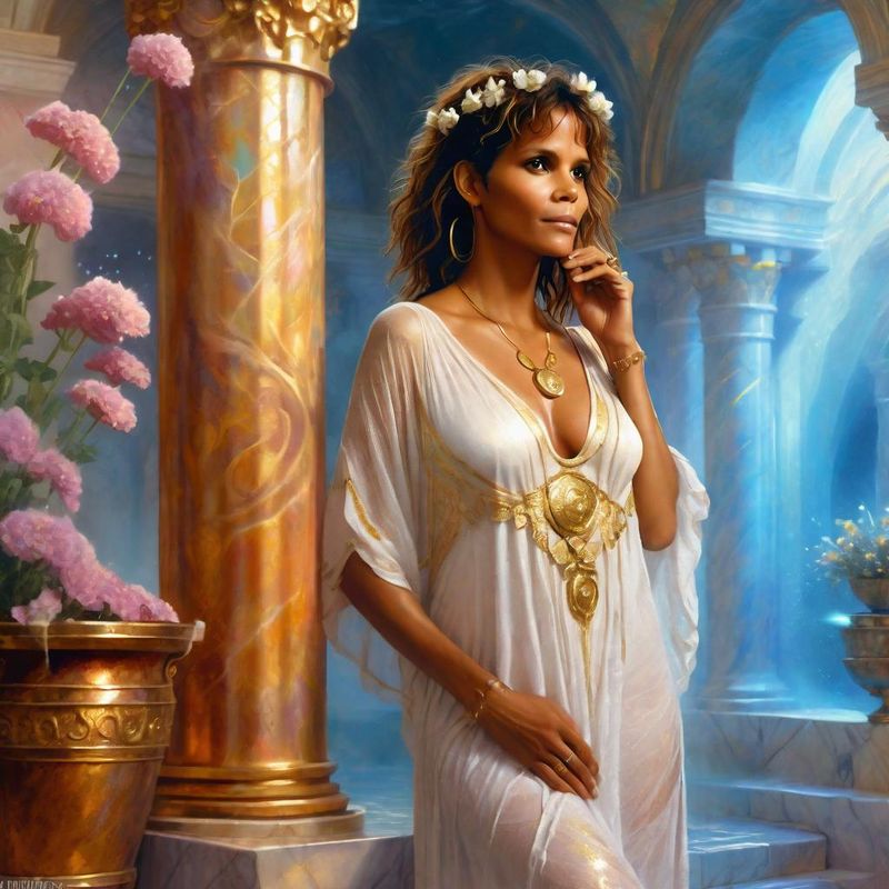 Halle Berry in tunic in a Roman Bathhouse 1.jpg