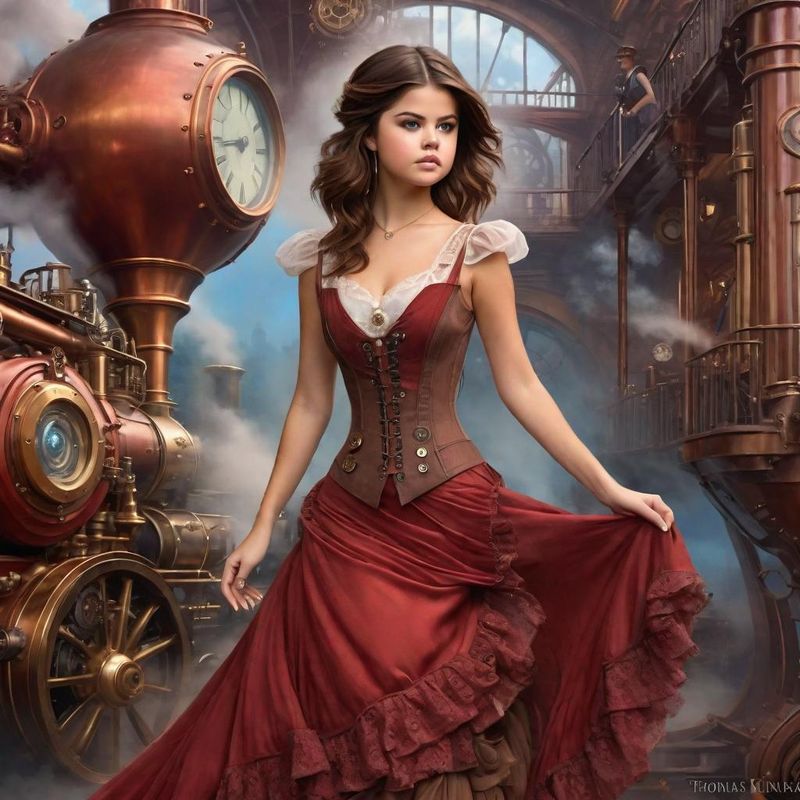 Selena Gomez in Belle Epoque clothes in a Steampunk world 5.jpg