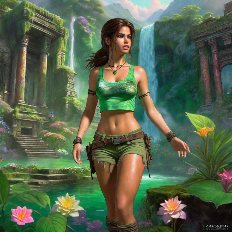 Selena Gomezas Tombraider by an old Temple Ruin 1.jpg