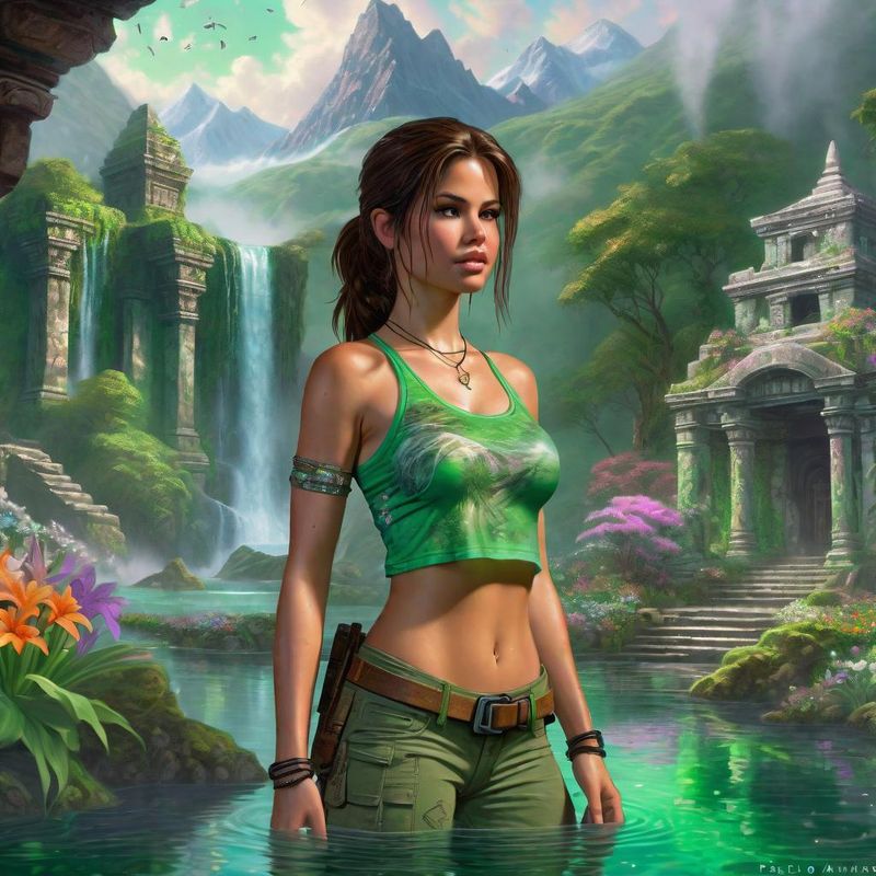 Selena Gomezas Tombraider by an old Temple Ruin 3.jpg