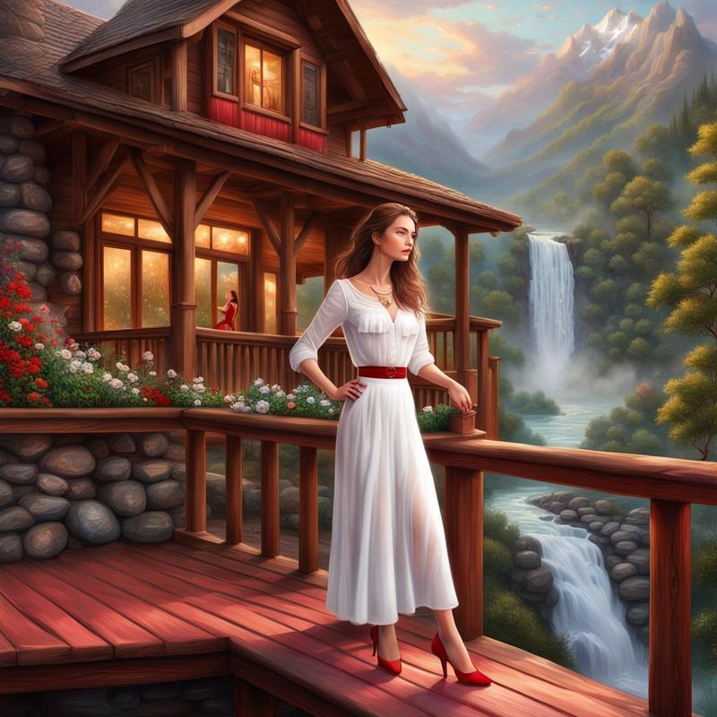 Young Women stands on her veranda in the Mountains 1.jpg