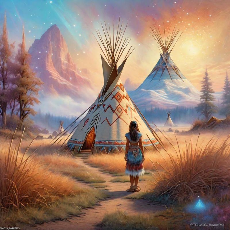 Young Squaw on the Prairie in front of a wigwam 1.jpg