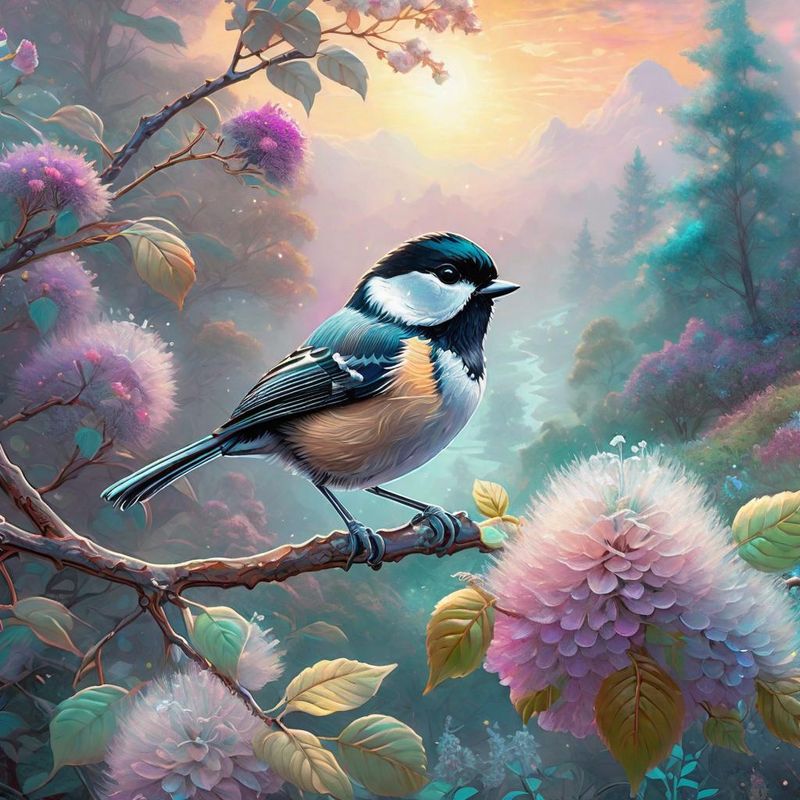 Coal Tit on a branch in a bush - Summer 2.jpg