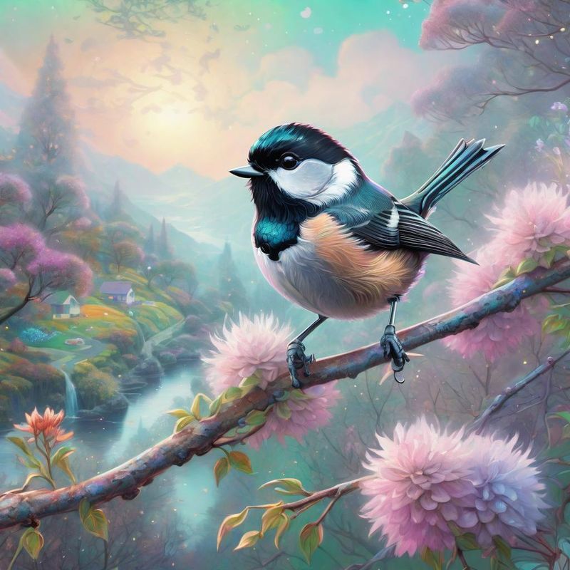 Coal Tit on a branch in a bush - Spring 1.jpg