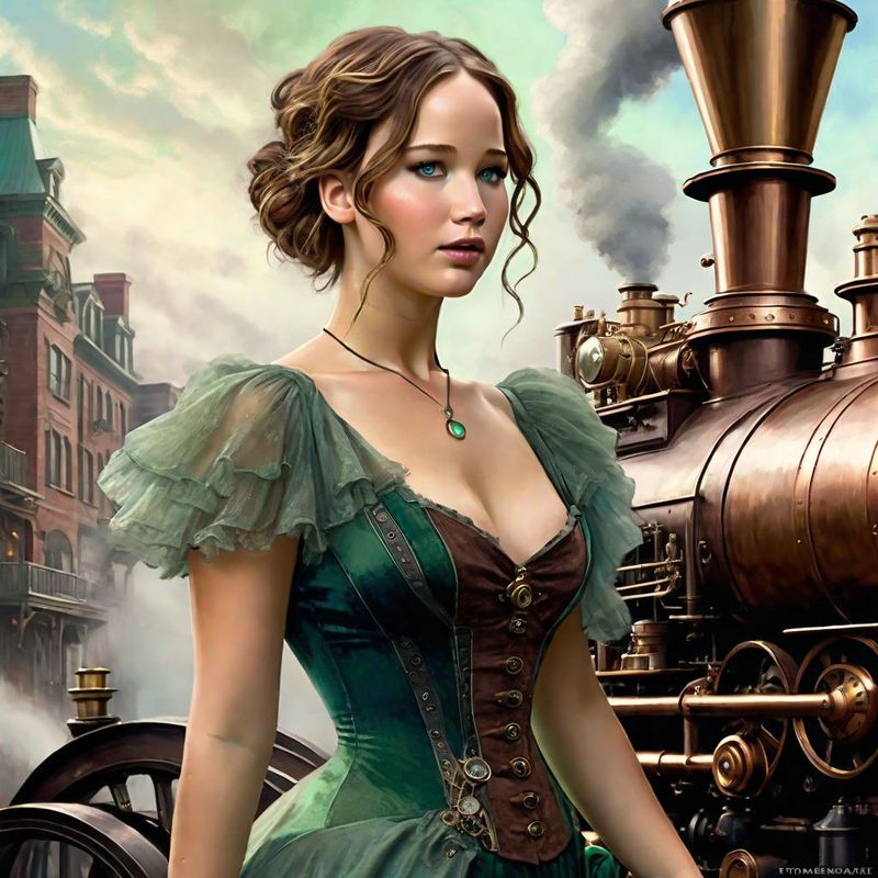 Jennifer Lawrence in Belle Epoque clothes in a Steampunk world 5.jpg