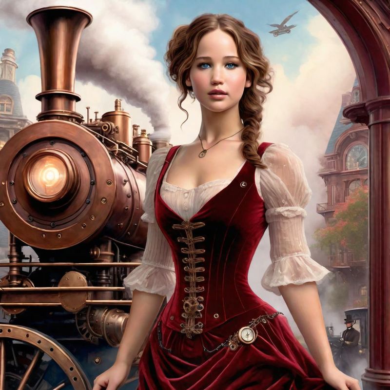 Jennifer Lawrence in Belle Epoque clothes in a Steampunk world 4.jpg