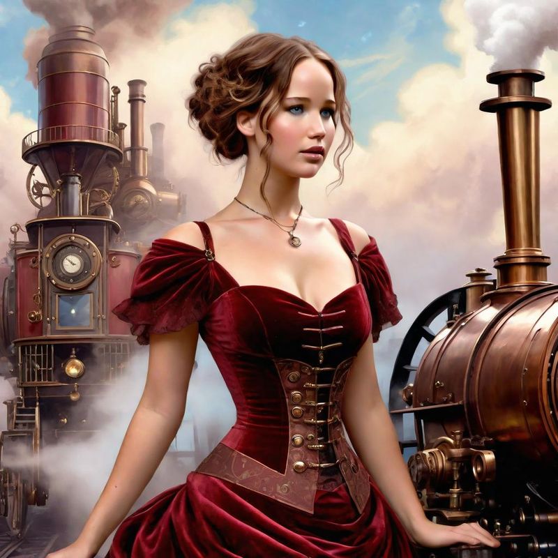 Jennifer Lawrence in Belle Epoque clothes in a Steampunk world 3.jpg