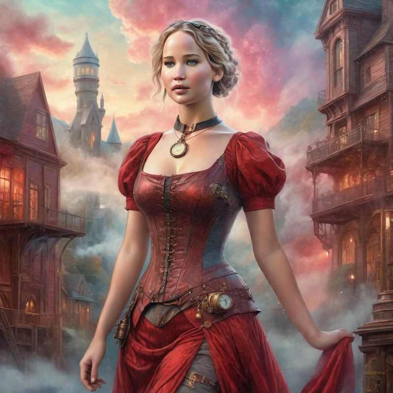 Jennifer Lawrence in medieval Clothes in a Steampunk Fantasy World 3.jpg