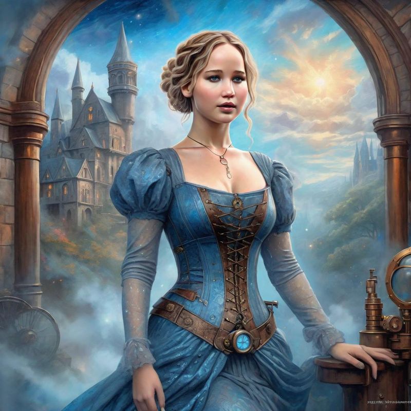 Jennifer Lawrence in medieval Clothes in a Steampunk Fantasy World 2.jpg