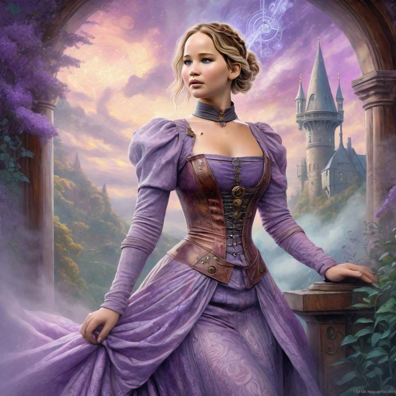 Jennifer Lawrence in medieval Clothes in a Steampunk Fantasy World 1.jpg