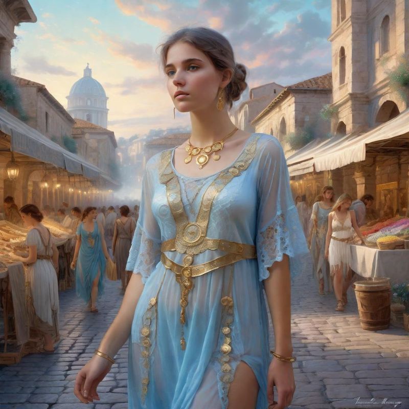 Young Women in tunic on a Roman Marketplace 3.jpg
