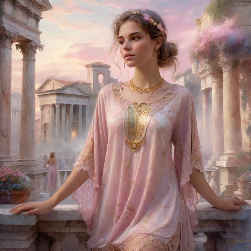 Young Women in tunic on a Roman Plaza 1.jpg