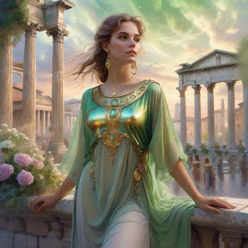 Young Women in tunic on a Roman Plaza 3.jpg