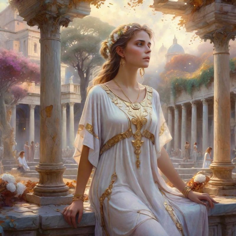 Young Women in tunic on a Roman Plaza 4.jpg