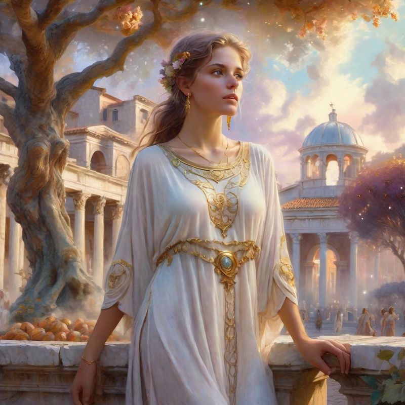 Young Women in tunic on a Roman Plaza 5.jpg