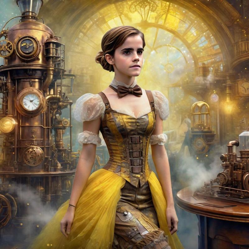 Emma Watson in a Victoriaanse steampunk clothes in a steampunk fantasy world 9.jpg