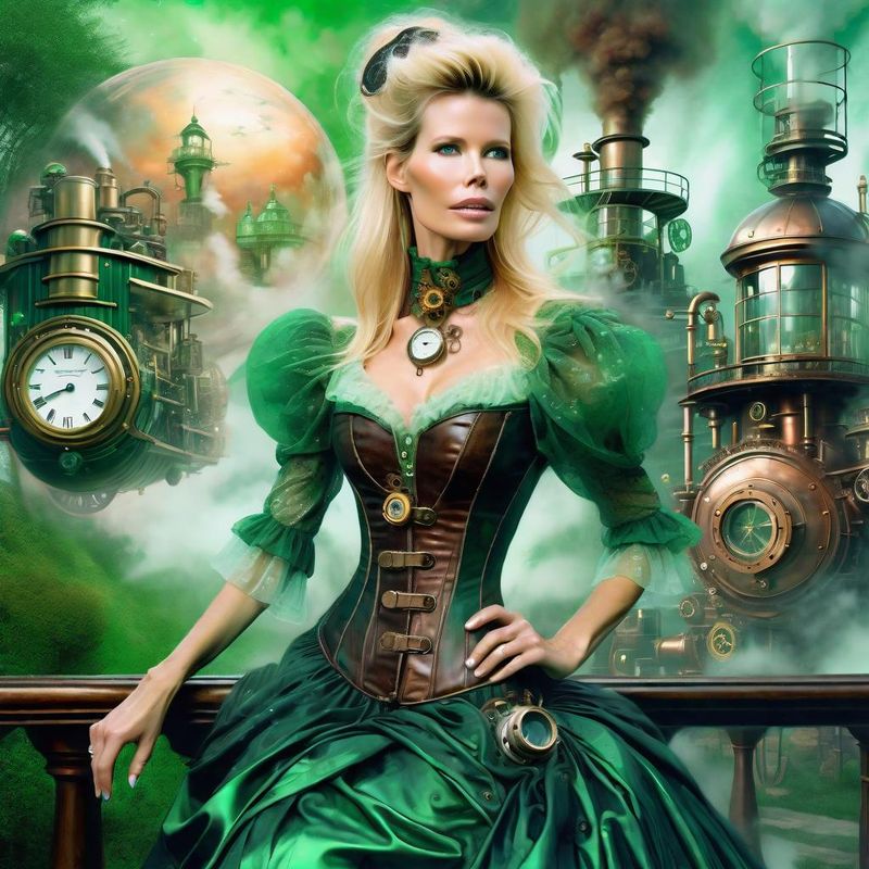 Claudia Schiffer in a steampunk clothes in a steampunk world 2.jpg