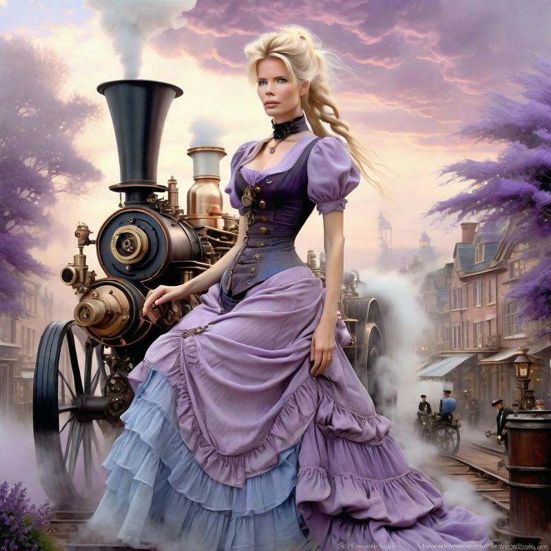 Claudia Schiffer in Belle Epoque clothes in a Steampunk world 4.jpg