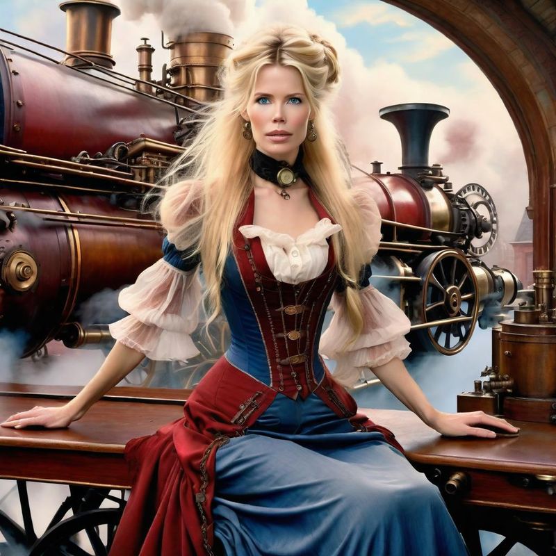 Claudia Schiffer in Belle Epoque clothes in a Steampunk world 2.jpg