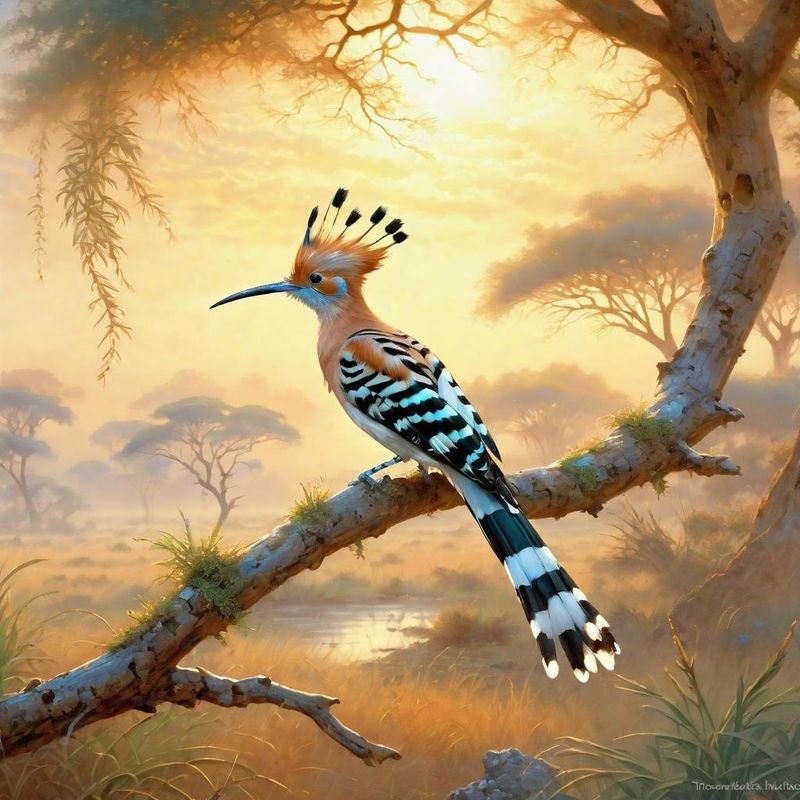 Hoopoe on a wooden pole in the African savanna 5.jpg