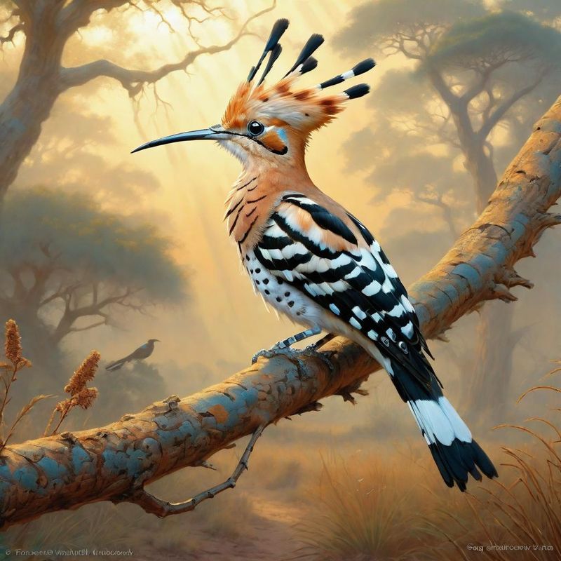 Hoopoe on a wooden pole in the African savanna 1.jpg