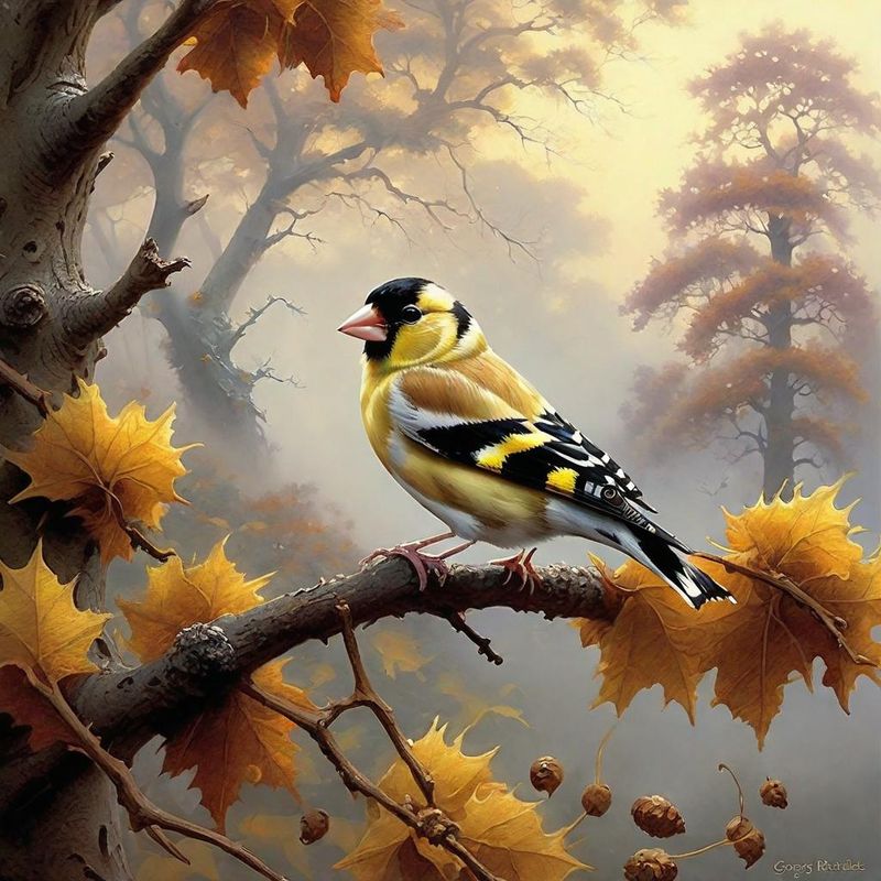 Goldfinch on a branch - Fall 1.jpg