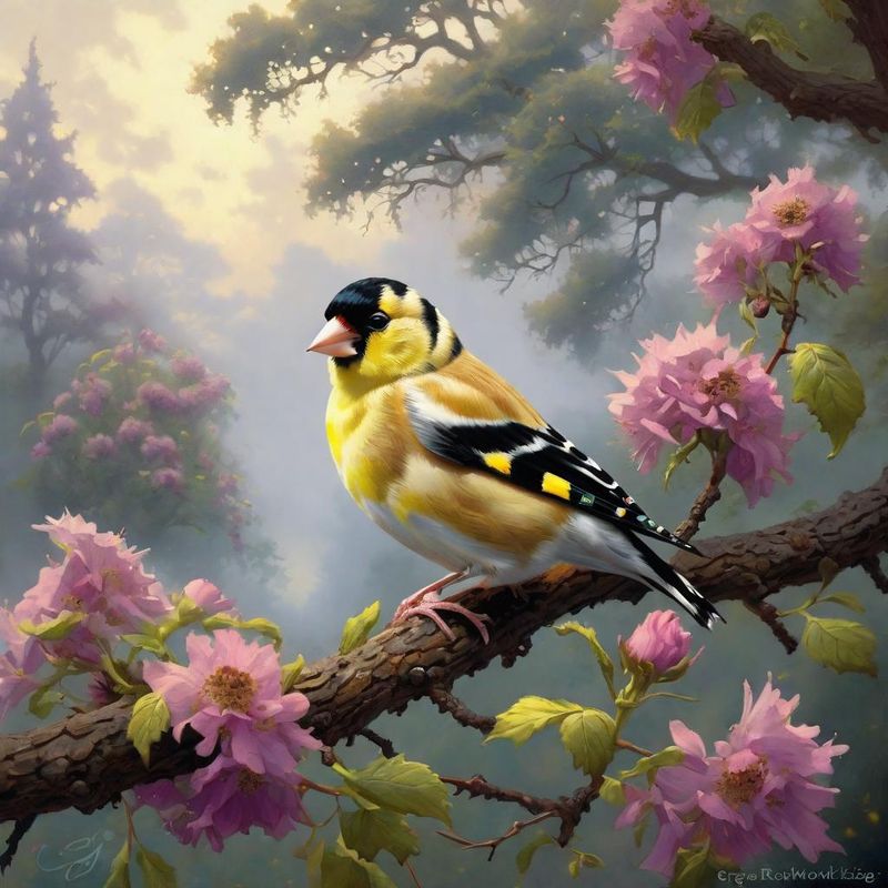 Goldfinch on a branch - Summer 2.jpg