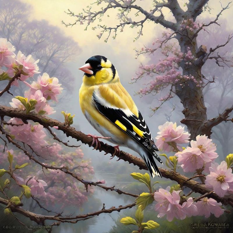 Goldfinch on a branch - Spring 2.jpg