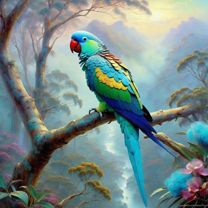 Turquoise parrot on a branch 4.jpg