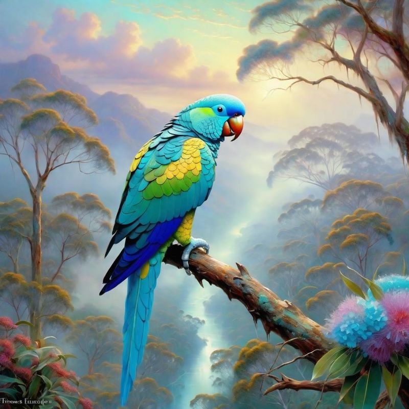 Turquoise parrot on a branch 3.jpg