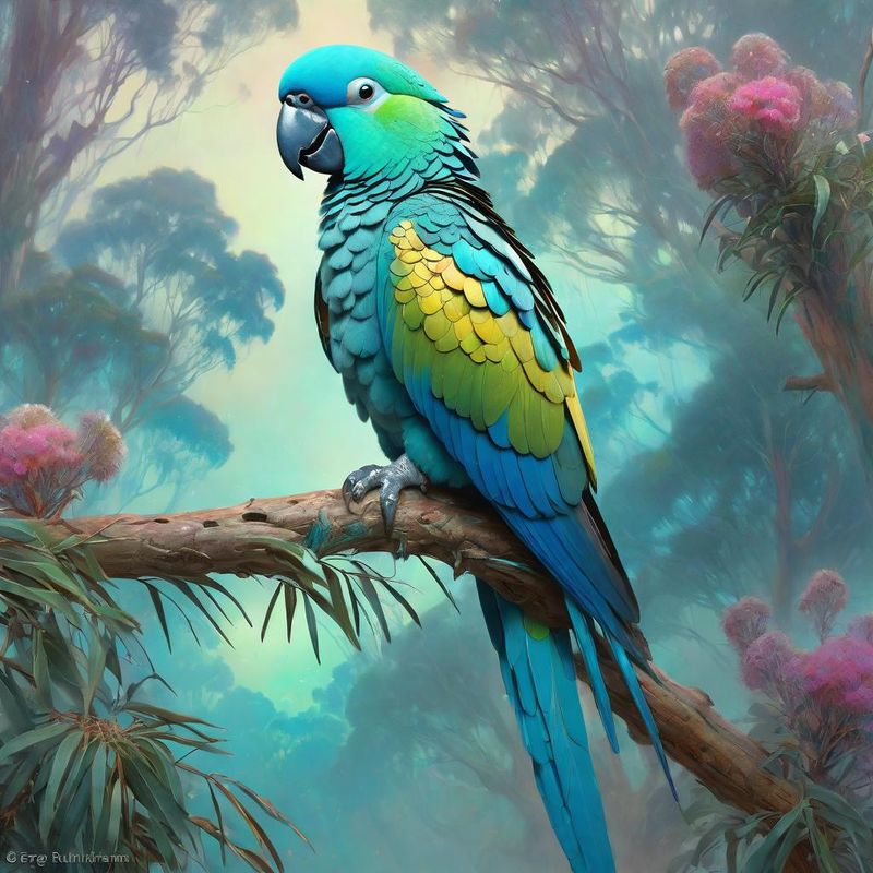 Turquoise parrot on a branch 2.jpg