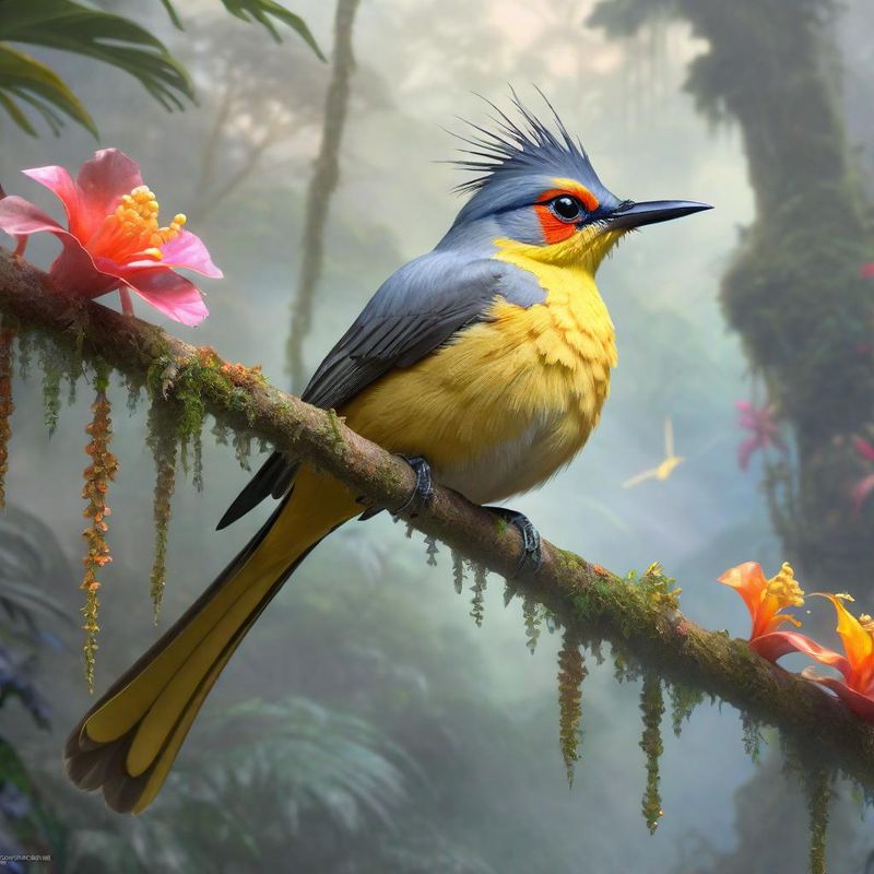 Long-tailed Silky-Flycatcher on a branch 5.jpg