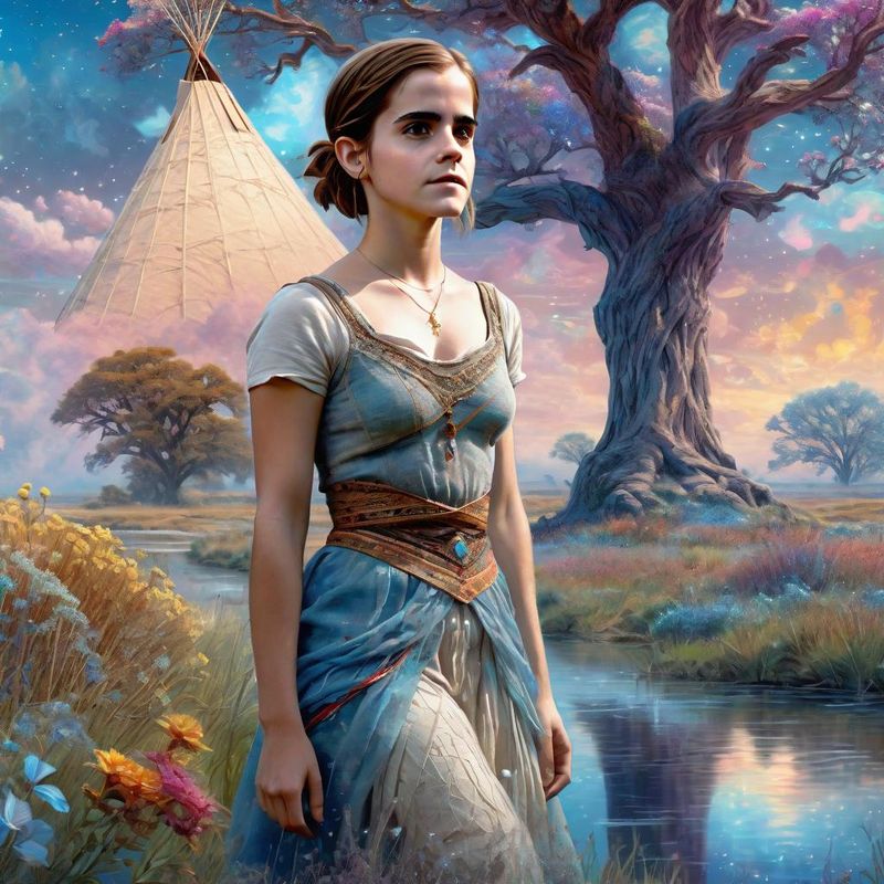 Emma Watson as an Indian Sqauw on the Prairie 1.jpg