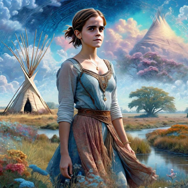 Emma Watson as an Indian Sqauw on the Prairie 2.jpg