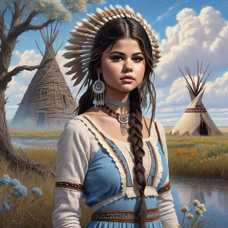 Selena Gomez as an  Indian Sqauw on the Prairie 5.jpg