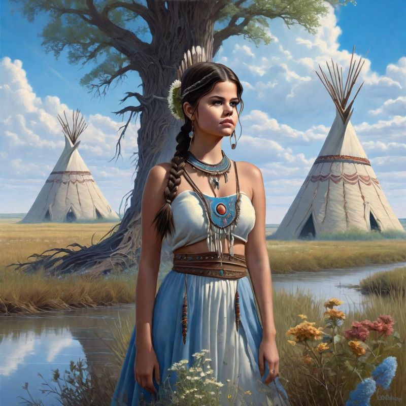 Selena Gomez as an  Indian Sqauw on the Prairie 4.jpg