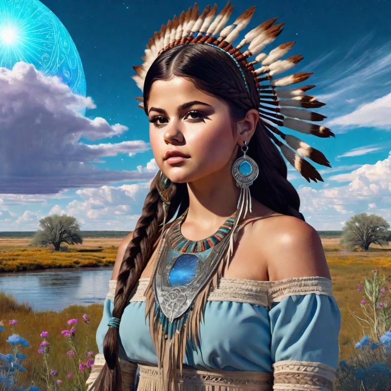 Selena Gomez as an  Indian Sqauw on the Prairie 3.jpg