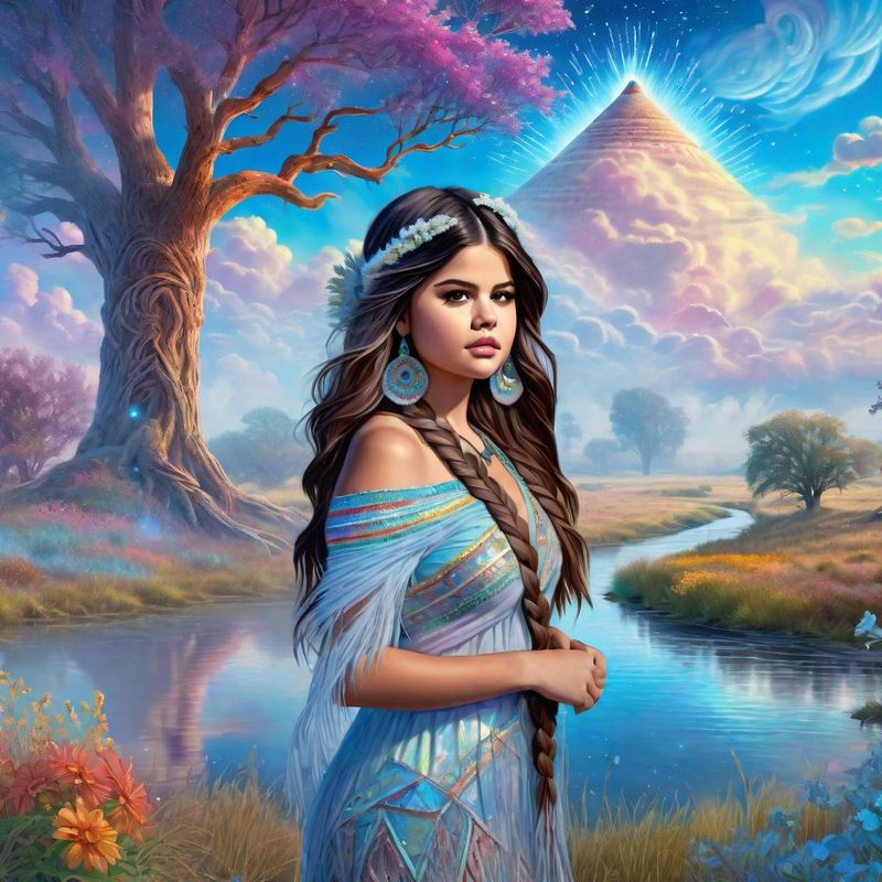 Selena Gomez as an  Indian Sqauw on the Prairie 2.jpg