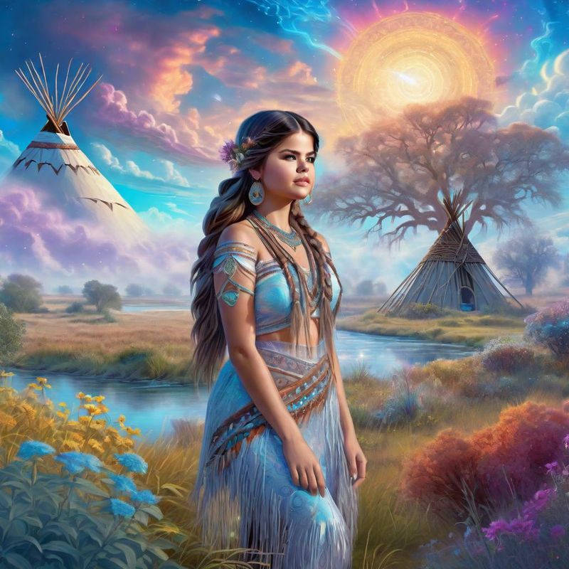 Selena Gomez as an  Indian Sqauw on the Prairie 1.jpg