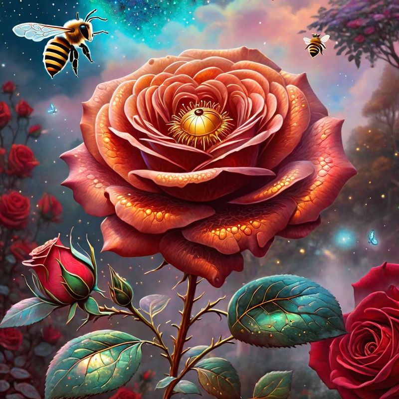 A Bee on a Red Rose.jpg