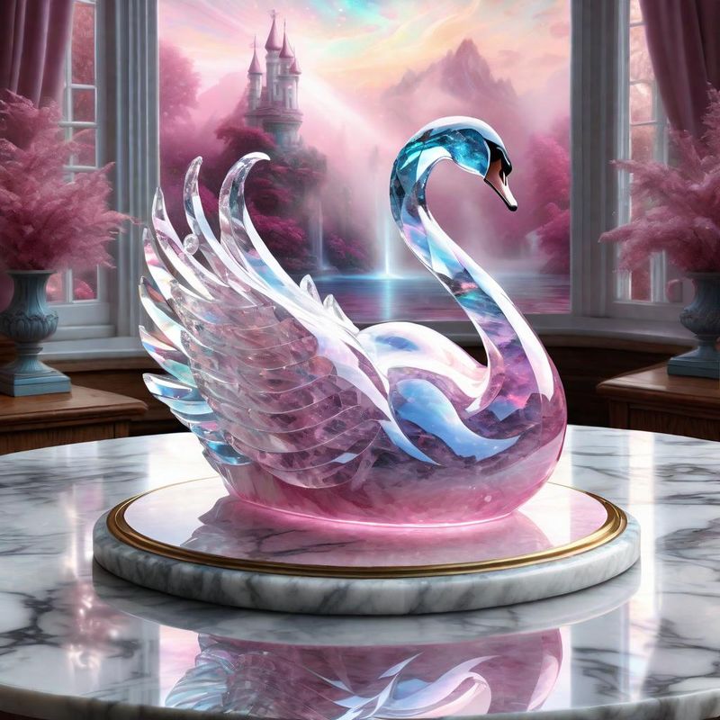 Crystal Swan on a Marble Table.jpg