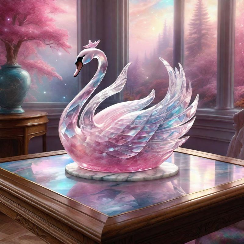 Crystal Swan on a Marble Chessboard.jpg