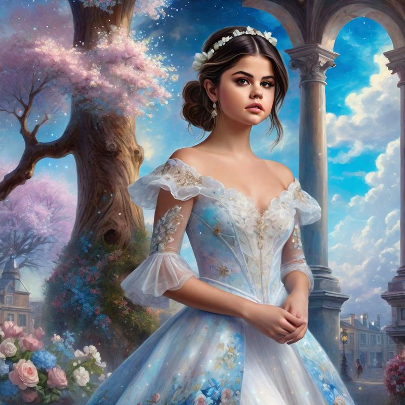 Selena Gomez Standing a 18 Century Marketplace  3.jpg